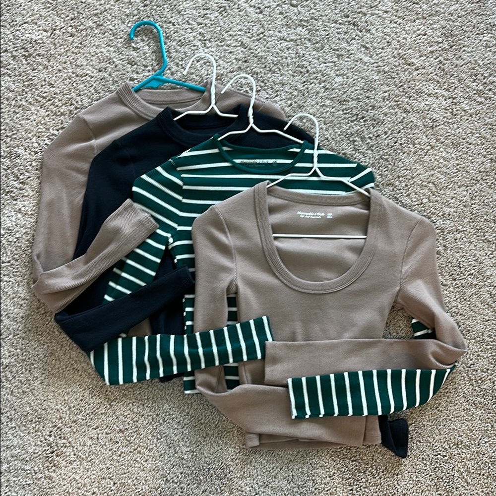 Abercrombie 4 pack XXS long sleeves
